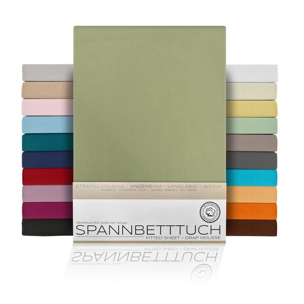 BEAUTEX Cotton Fitted Sheet, Premium Jersey Fabric, 160 g/m², Choice