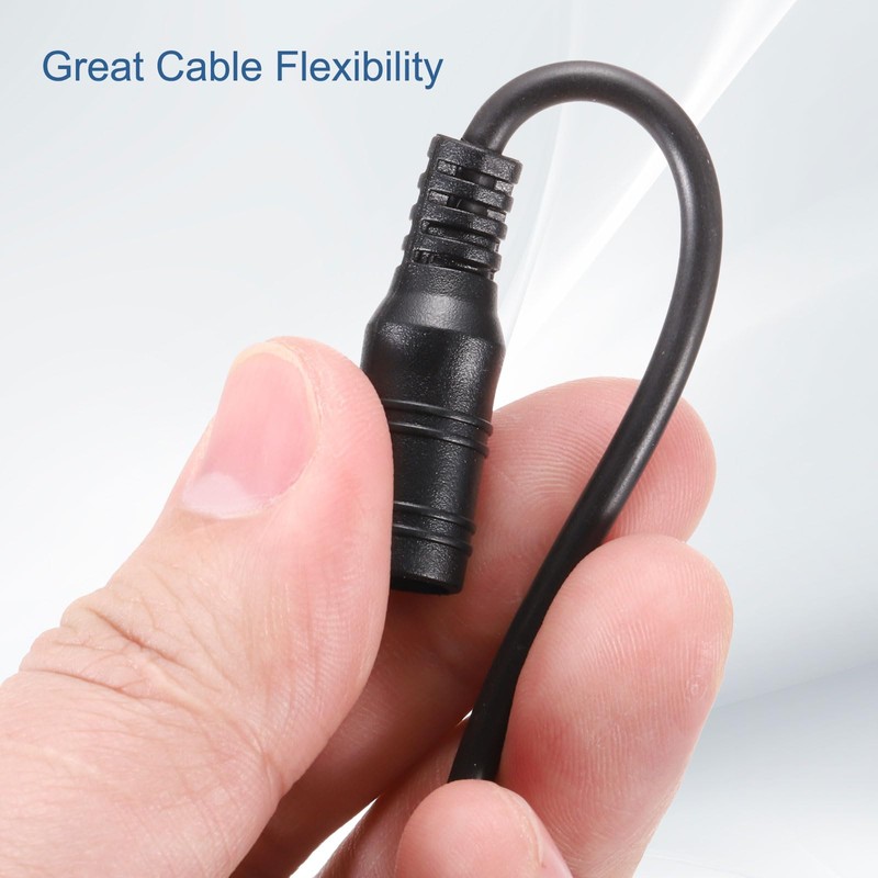 MECCANIXITY 15pcs DC Power Pigtails Cable, 5.5 x 2.1mm Female