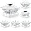 ENSLI Solar Post Cap Lights Outdoor 6 Pack, 2 Mode