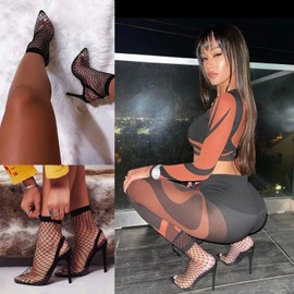 Ruxia Women's Fishnet Socks Ankle Dress Hollow Out Socks High Nylons Multi Colors free size 3 pack