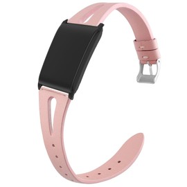 Compatible with WHOOP 4.0 Bands with Case bands, Slim Vintage Leather Strap Replacement Compatible with WHOOP 4.0 (Pink)