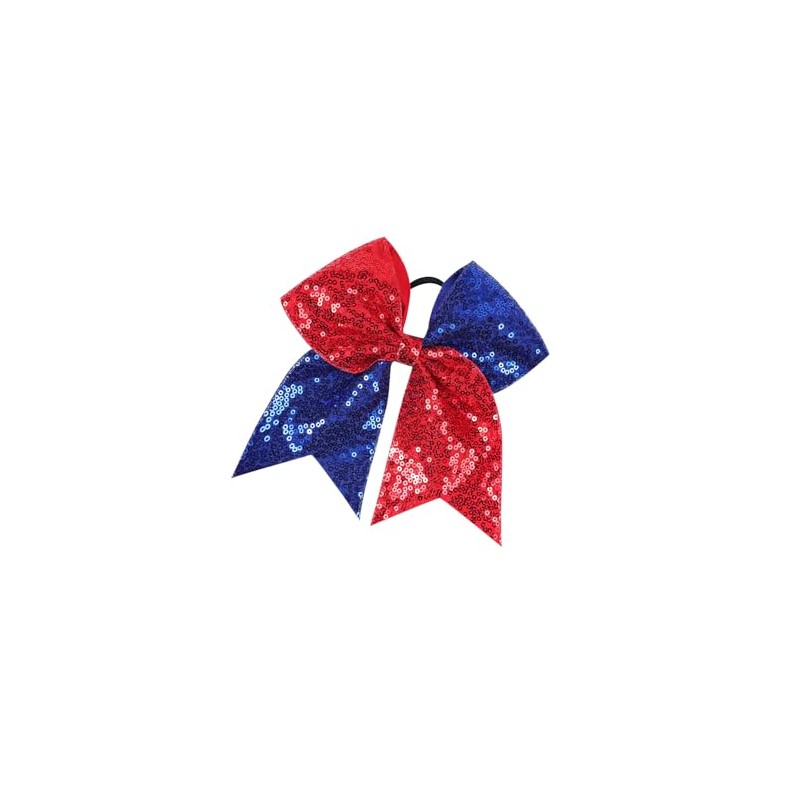 Christmas Cheer Bows Girls Glitter Sequin Bowknot Christmas Ponytail Holder