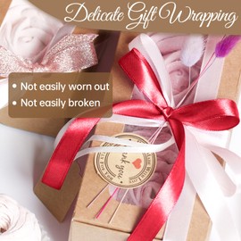 Luomorgo 3/8 Inch Satin Ribbon, 25 Yards Red Satin Ribbon, Fabric Ribbon for Gift Wrapping, Craft, Wedding, Birthday Party Decorations