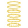 PIPITREE 6Pcs Gold Beaded Bracelet for Women,14K Gold Plated Bead