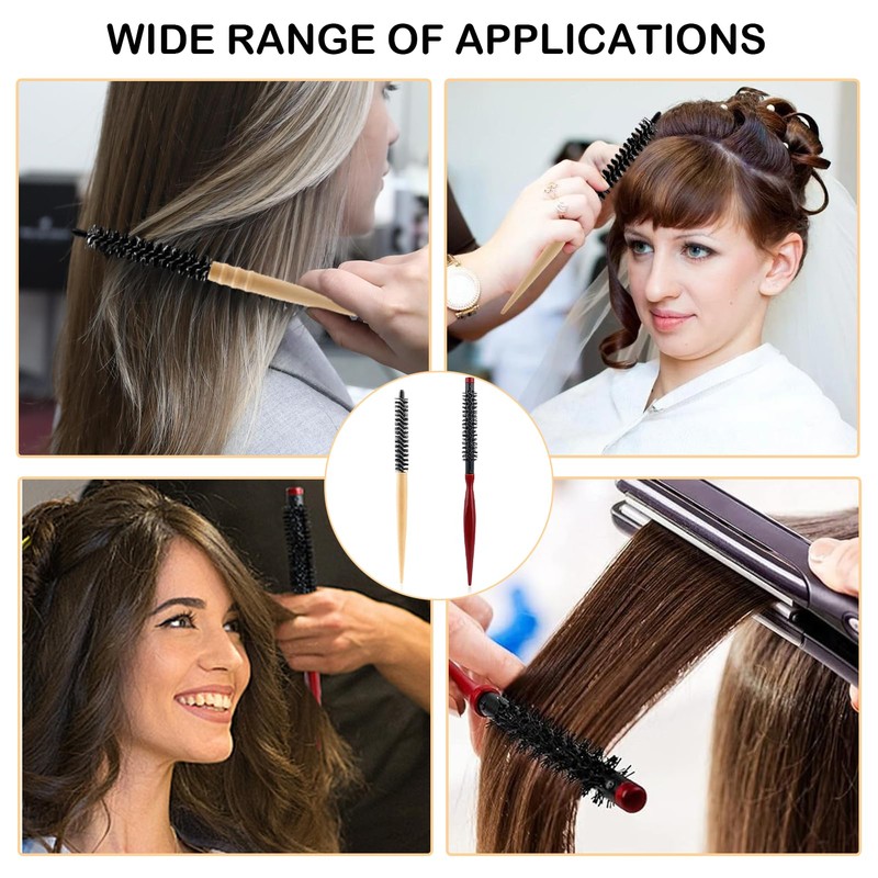 2PCS Small Round Hair Brush Mini Roller Brush Salon Hairdressing