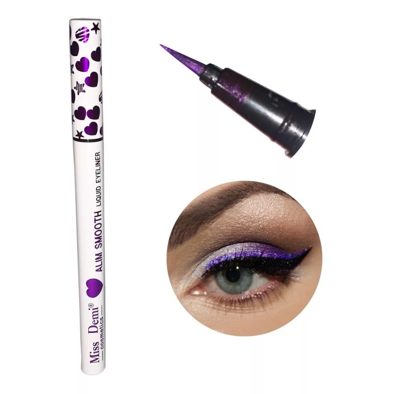 Miss Demi Delineador Liquido Para Ojos Acabado Metalico Glitter