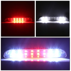ECOTRIC Third Brake Light Cargo Lamp Compatible With 1999-2016 Ford F250 F350 F450 F550/1993-2011 Ranger 3rd Tail light Clear High Mount Dual Row 16LED Waterproof