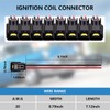 Set of 8 Curved Boot Ignition Coils & Pigtail Connector