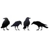 4 Pcs Crow Acrylic Bird Sculpture Bird Silhouette Garden Art