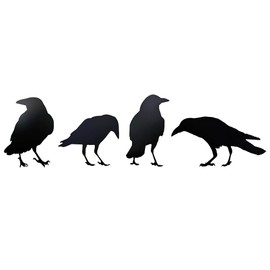 4 Pcs Crow Acrylic Bird Sculpture Bird Silhouette Garden Art Gift Bookshelf Photo Frame Decoration