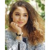 BAOSIWA Women Silicone Keychain Bracelet Beaded Wristlet Key Ring Black