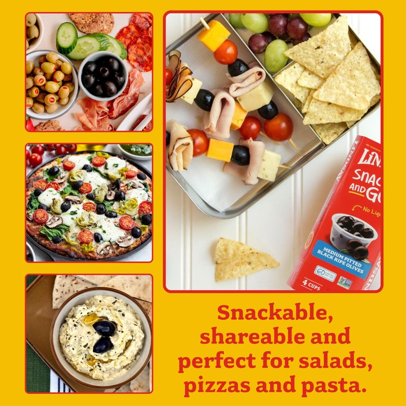 Lindsay Snack and Go! Medium Black Ripe Pitted Olives, 1.2