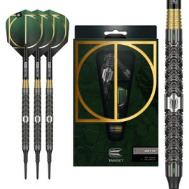 Target Darts Cult 10 18G 90% Tungsten Soft Tip Darts Set, Black, Green and Gold (CULTSOFT)