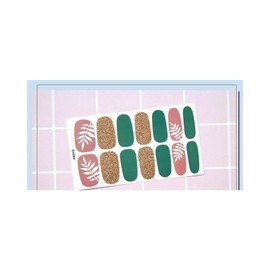 Generic 14Pcs Glitter Flower Daisy Leaf Fruit Green Full Cover Nail Wraps Sticker Da088 Nail Wraps Stickers Manicure Supplies for Women Nails Full Long Lasting Easy Apply and Remove