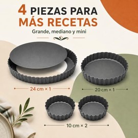 4 Pcs Moldes Desmontable Para Hornear Tartas Pan Pasteles