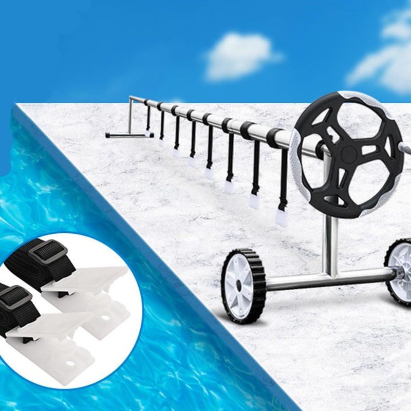 24 Pcs Pool Solar Cover Reel Attachment Straps Kit Blanket