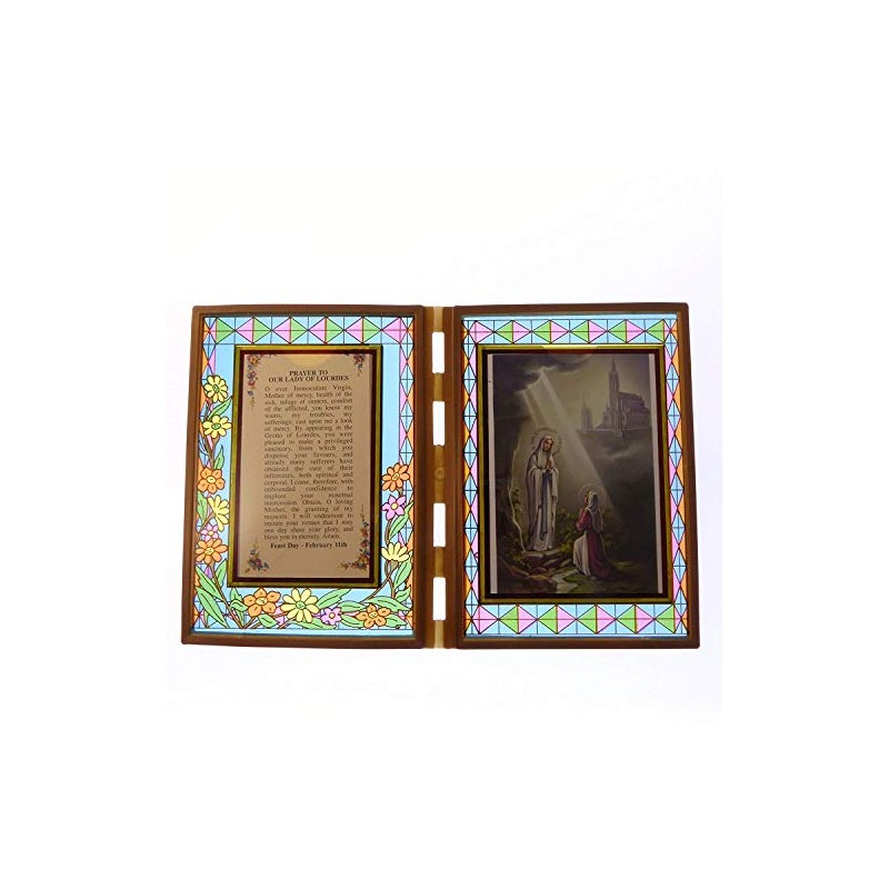 C BC Stained glass double frame plaque with Prayer to