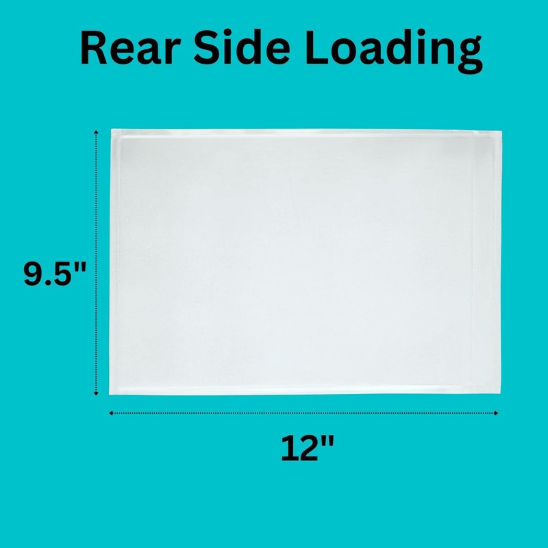 Clear Packing List Envelopes 9.5" x 12" Plain Face Back