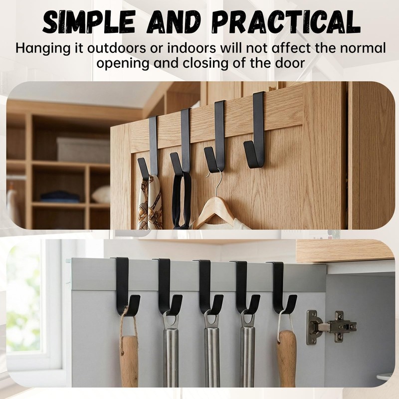 Vorruil Over Cabinet Door Hooks, 20 Pack Metal Cabinet Kitchen