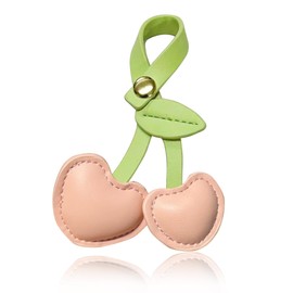 LAEKOU Cherry Bag Charm for Women, Cute Cherry Charms for Purse, Keychain Accessories Handbags, Pink, Medium