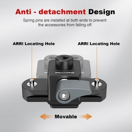 Mechrig NATO Rail Sliding Clamp with Cold Shoe & ARRI Pin - Quick Release Camera Mount for DJl RS3/RSC2/Gimbal Handles Fits NATO Cage Follow Focus 62037
