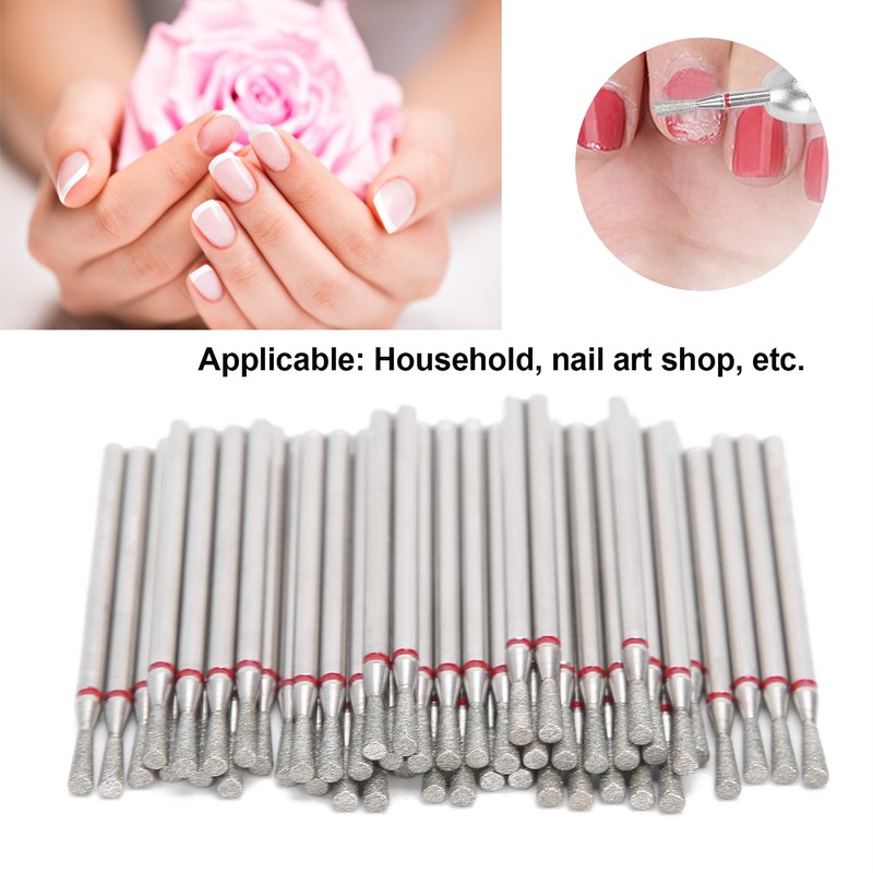 50pcs Inverted Cone Shape Nail Polishing Grinding Head Nail Art