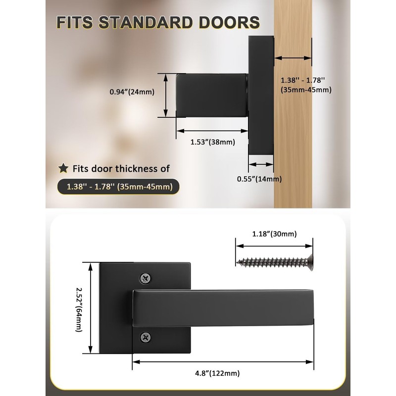 Tinewa 5 Pack Dummy Door Handles for Left Hand and