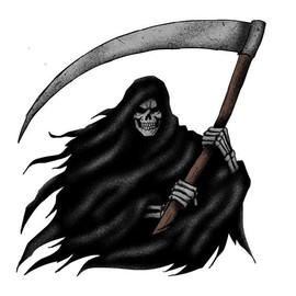 Death Devil Reaper Vinyl Sticker 5x5 Inches Horror Bumper Stickers for Car Truck Tumbler Laptop Van Adults Outdoor