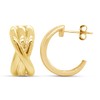 Criss-Cross Huggie Hoop Earring Jewelry For Women in 14k Yellow