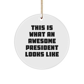 President Circle Ornament, Funny Quote Gift for Him, Her, Friend, or Family, Christmas Ornament for President