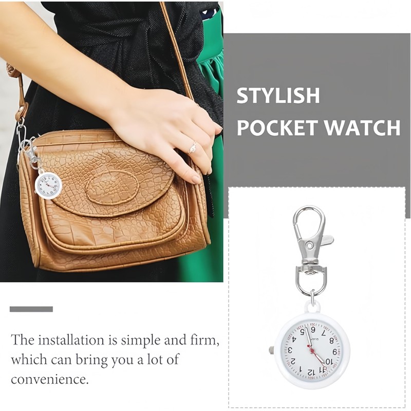 LAoabyoe Clip On Nurse Watch with Second Hand, Glow in