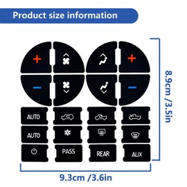 Unifizz 2 Packs AC Dash Button Repair Kit for Chevy, Best for Fixing Ruined Faded A/C Control Buttons - Decal Replacement Fits Select 07-14 for GM Vehicles Car SUV Van Truck Accessories