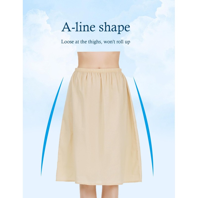 BEAUTELICATE Womens Half Slip 100% Cotton Vintage Underskirt