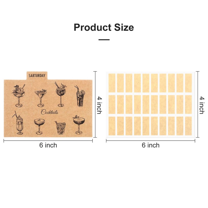 Outus 36 Pcs 4 x 6 Inch Recipe Card Dividers