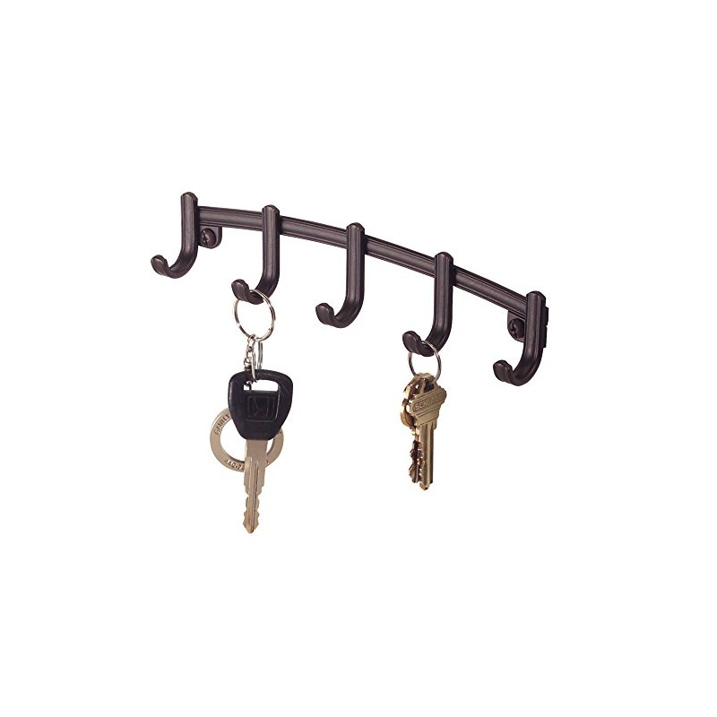 iDesign York Lyra Wall-Mounted Key Holder, Metal Key Hooks Strip