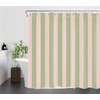 LB Green and Pink Striped Shower Curtain, 180 x 200