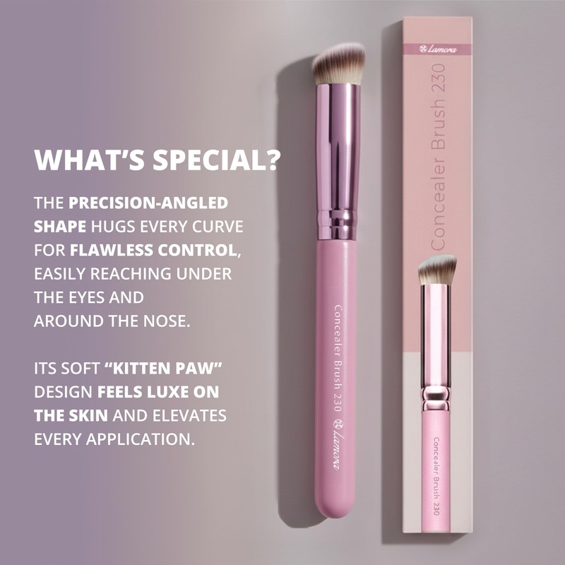 LAMORA Concealer Makeup Brush Under Eye - Angled Flat Top