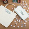 SilTriangle 2 Pcs Embroidered Mahjong Canvas Tote (large & Extra