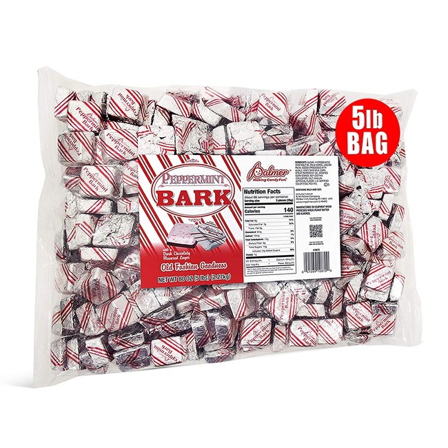R.M. Palmer Peppermint Bark Bulk Bag of Peppermint Bark Holiday Themed Treats, Candy, and Snacks - 5 Pound (Pack of 1)