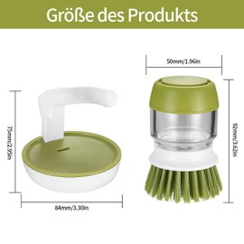 HUAERSICO Spülbürste mit Spülmitteldispenser,Nachfüllbarer Seifenspender Reinigungsbürste,zur Reinigung von Spülen, Töpfe und Pfannen,Tassen,Grillgeschirr, Herdplatten,Küchenreinigungsbürste