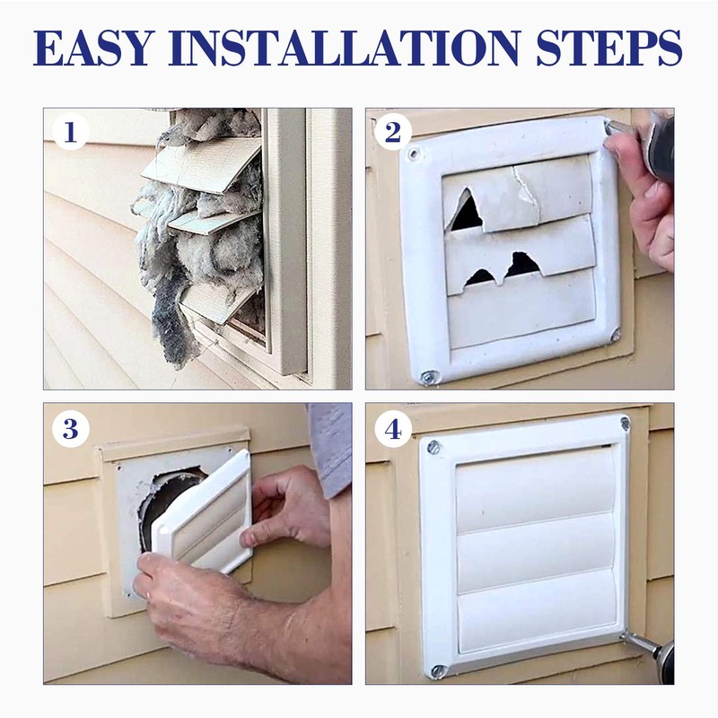 Funmit 6" Louvered Vent Cover 8" x 8" Oversize Outside