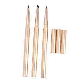 Mikinona 3pcs Eyebrow Pencils Smudge Dual-ended Brow Makeup Deep and Black for Travel and Everyday Use