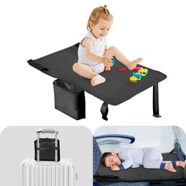 Trekbabe Toddler Airplane Bed, Airplane Seat Extender for Kids, Baby Travel Essentials, Black