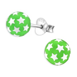 Monkimau Children's Earrings Star Ball Stud Earrings Made of 925 Sterling Silver as a Ball, Sterling Silver
