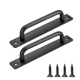 AIMIXUN 2 PCS Black Shed Door Handle, Sliding Door Handle, Aluminum Alloy Shed Closet Door Pull Handles Modern Kitchen Handles Barn Door Handles for Cupboard Shed Drawer Wardrobe, 150mm/6 Inch-Black