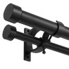 Lwiiom Matte Black Double Blackout Curtain Rods 72 to 144