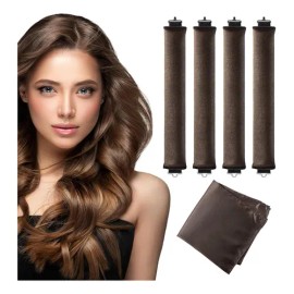 Rizador De Cabello Sin Calor, 4 Tubos + Pañuelo De Seda