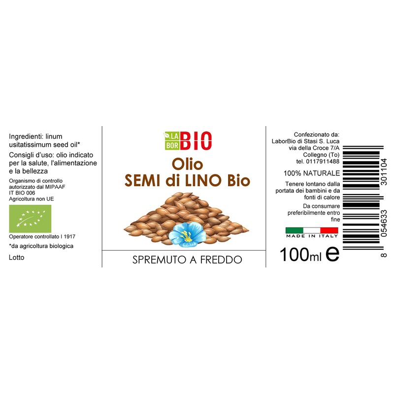 Laborbio Organic Flaxseed Cold Pressed Oil 100 ml