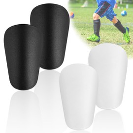 Molkor Mini Shin Pads, 2 Pairs, Comfortable Small Football Shin Pads, 8 x 5 cm, Mini Shin Pads, Football for Children, Women, Men, Protective Equipment (Black and White)