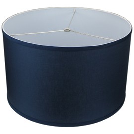 FenchelShades.com 18" Top Diameter x 18" Bottom Diameter 11" Height Cylinder Drum Lampshade USA Made (Navy Blue)
